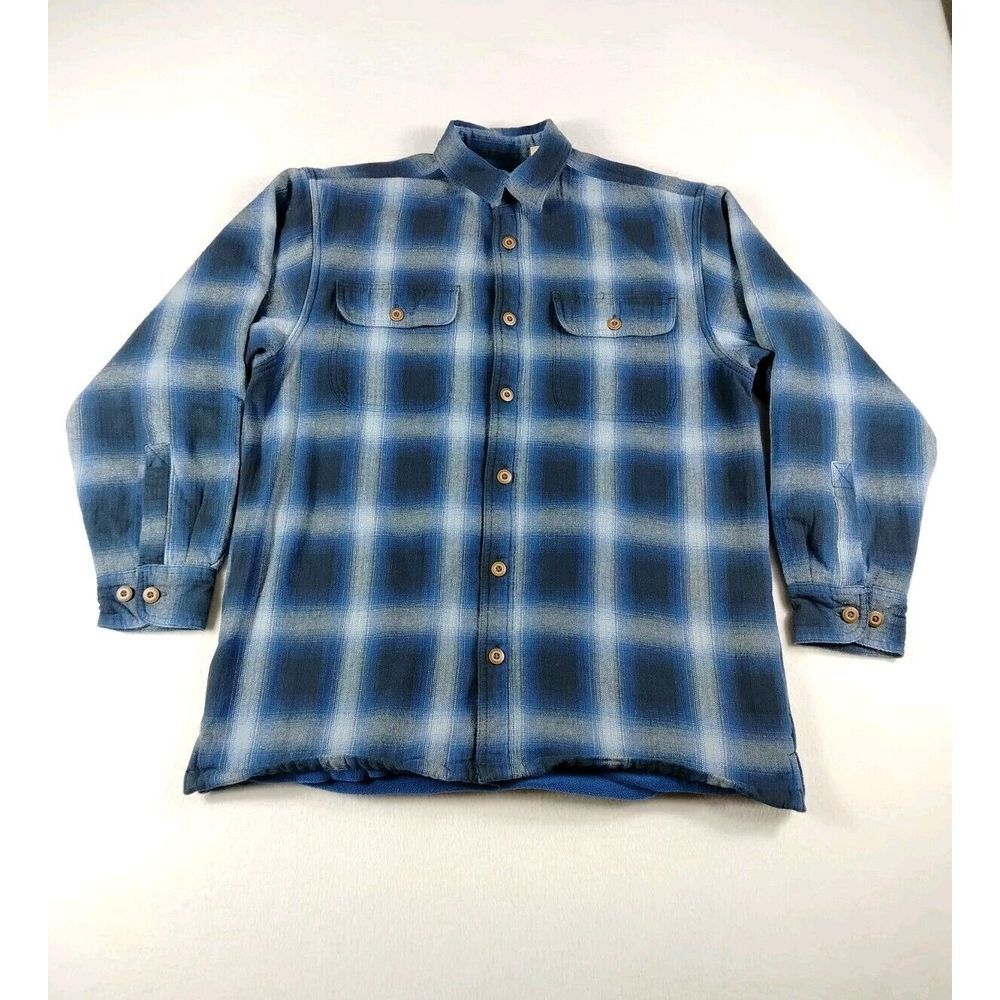 Red Head Flannel Shirt Men's Medium Blue Plaid Gorpcore Cabincore Campcore Warm